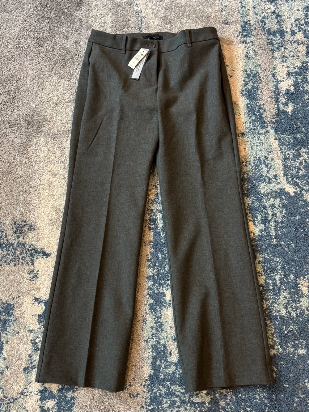Talbots Classic Straight-Leg Dress Pants Curvy Dark gray 4P NWT